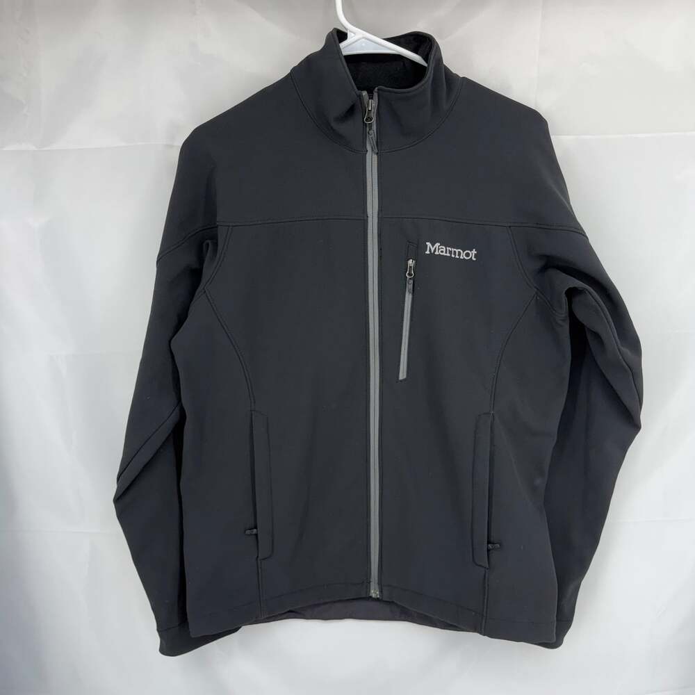Marmot Men S Gravity Jacket Black Softshell Full Zip Fleece Lined Outdoor Layer